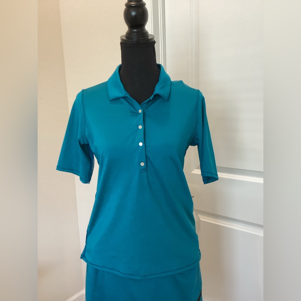 Lucky in Love Teal Polo